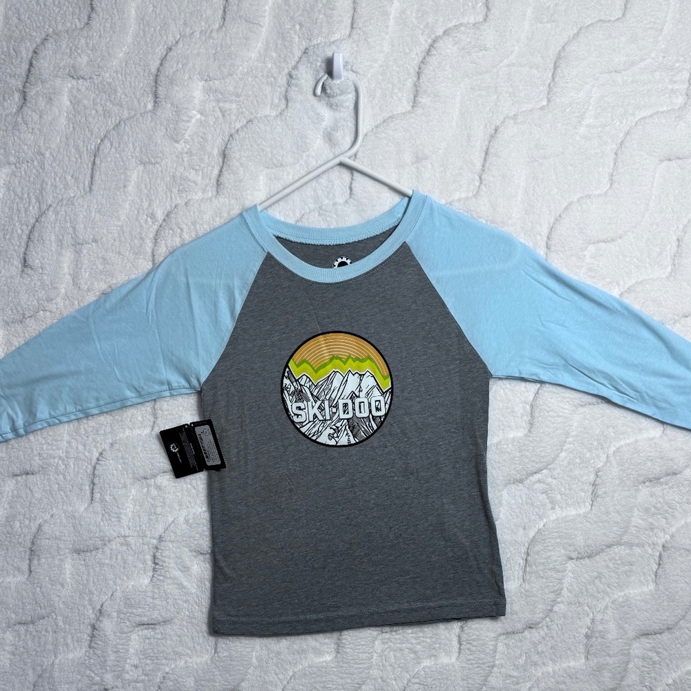 Ski-Doo Kid’s Unisex Baseball Long‎ Sleeve T-Shirt Size 7-8 New with Tags